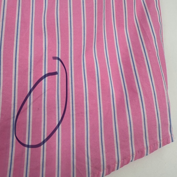 MAURICES "90's Prep Relaxed Button Up Shirt" Pink Striped Womens M Long Sleeve - Picture 11 of 11